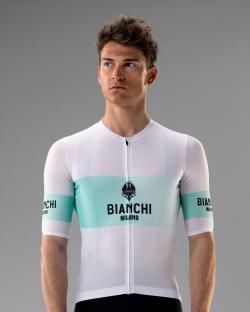 Tricou Bianchi Milano Remastered White Celeste